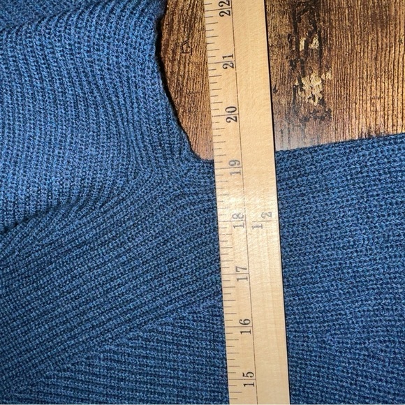 Poetry Sweater Dress Womens 10 Blue Funnel Neck Knit Wool Blend Y2K Boho NEW - Picture 4 of 10